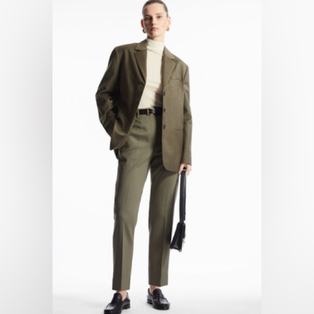COS-high waisted wool blend pants-size 8